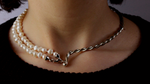 Carica l&#39;immagine nel visualizzatore di Gallery, Collana perle Double Choker
